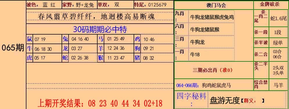 065期30码中特[图]