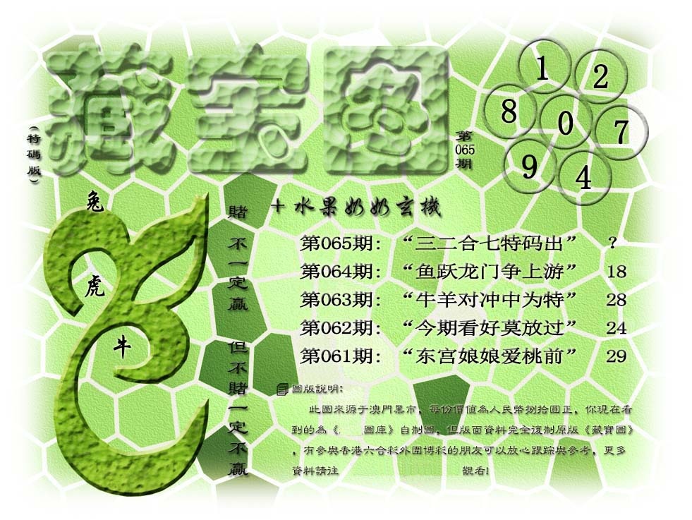 065期(水果奶奶藏宝图)正版[图]