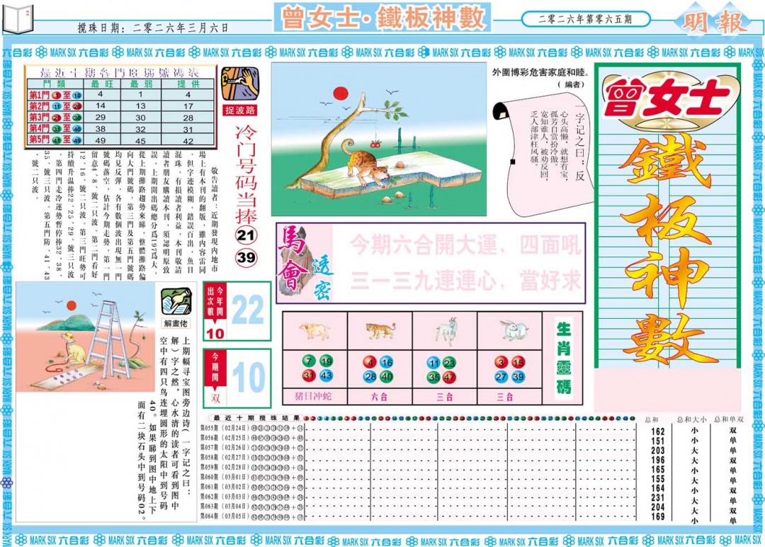 065期曾女士铁板神数A[图]