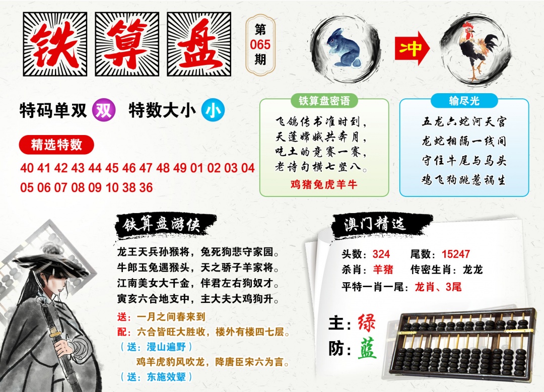 065期澳门铁算盘[图]