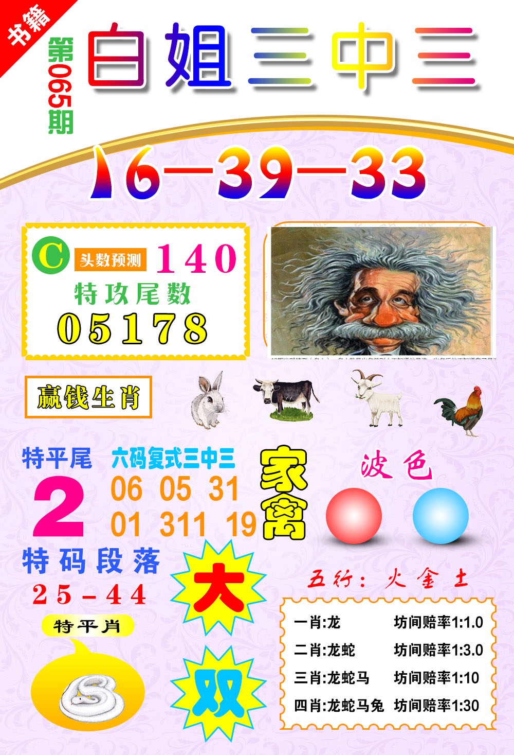 065期澳门白姐锦囊[图]