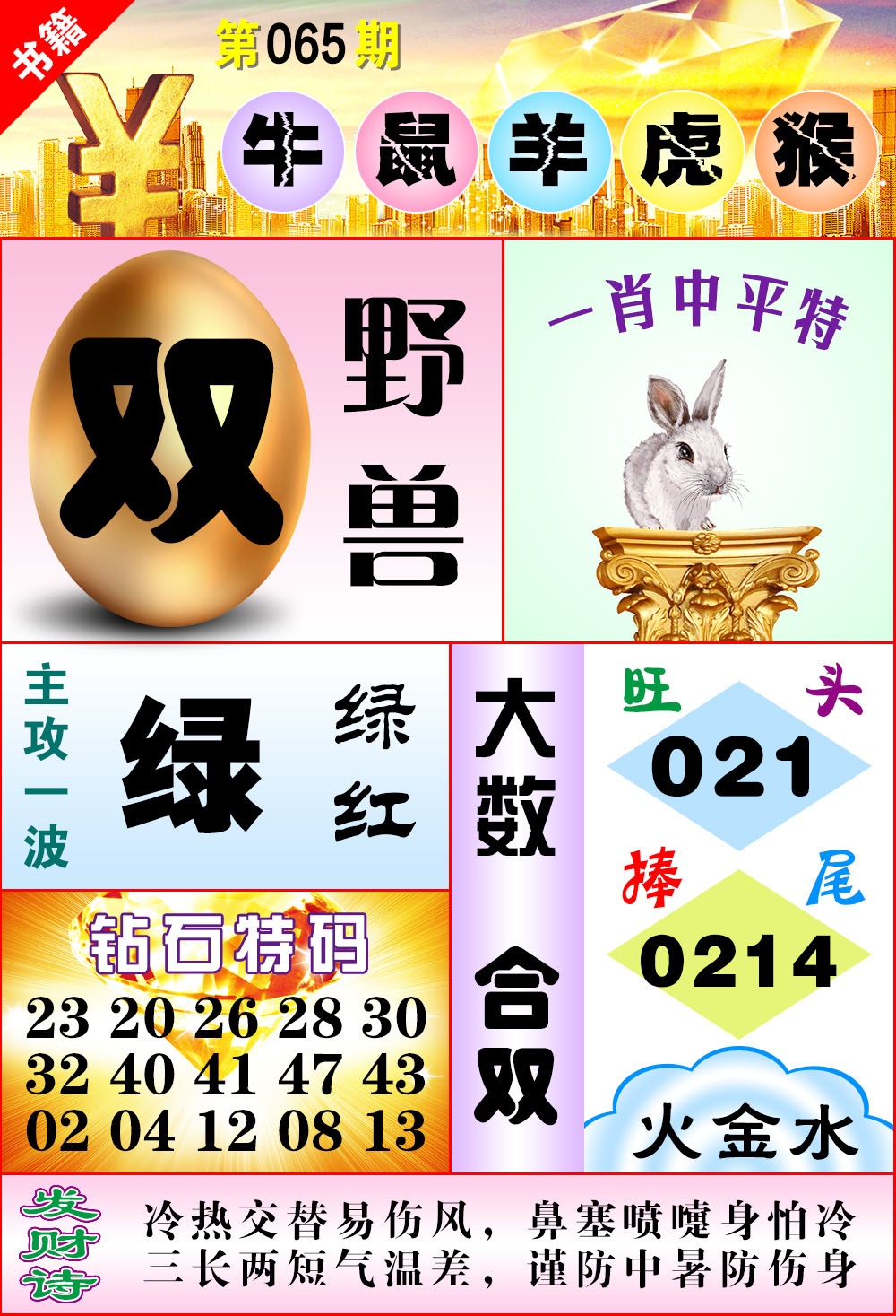 065期澳门金钱豹[图]