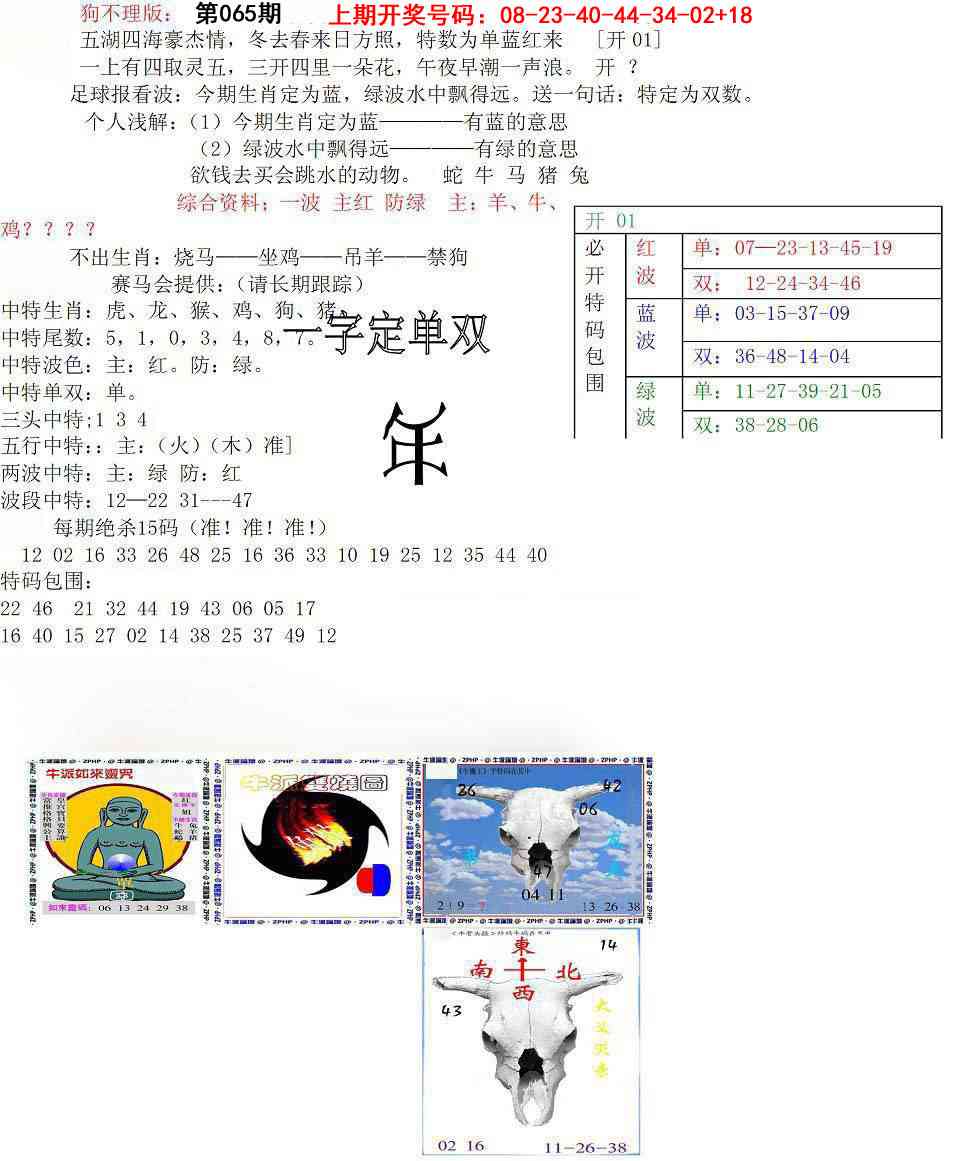065期狗不理特码报[图]