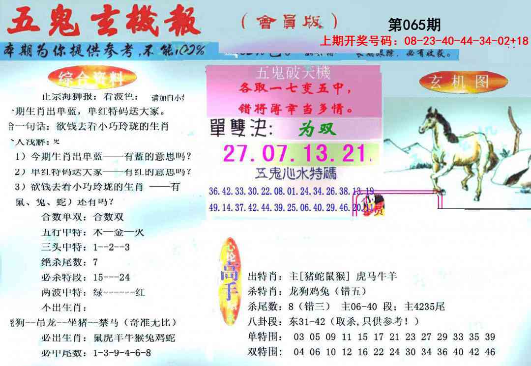 065期新五鬼玄机[图]