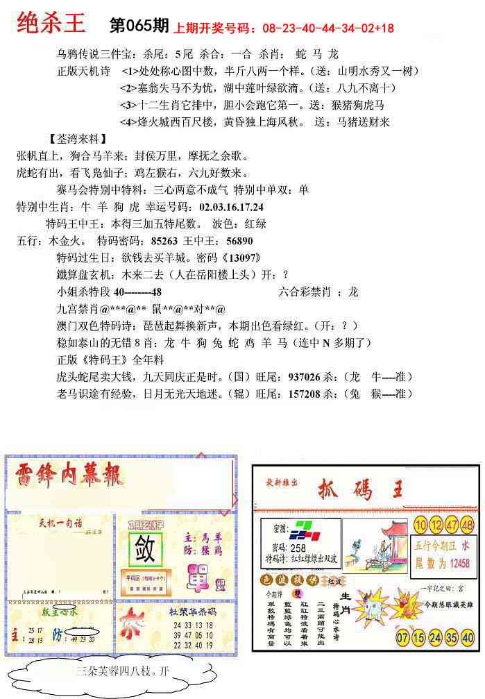 065期蓝天报(绝杀王)[图]