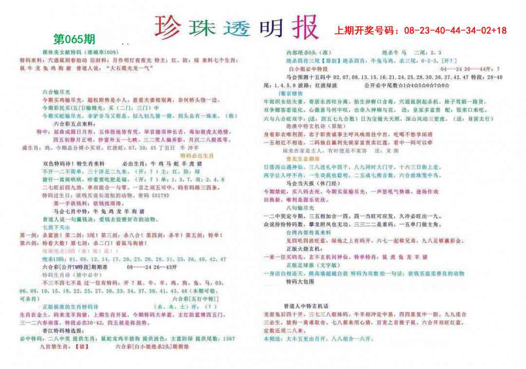 065期珍珠透明报[图]