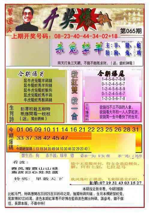 065期开奖爆料(新图推荐)[图]