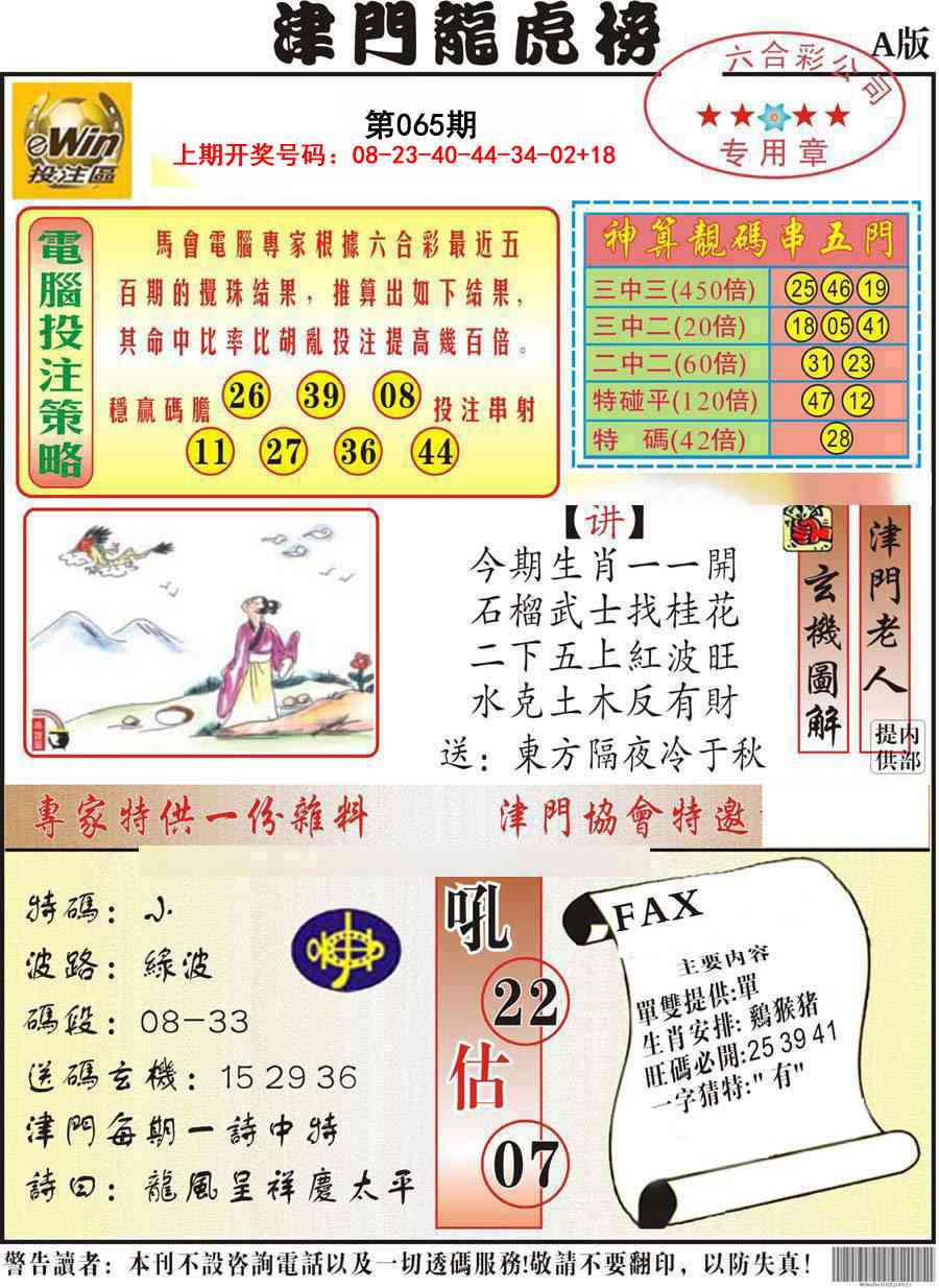 065期津门龙虎榜A[图]