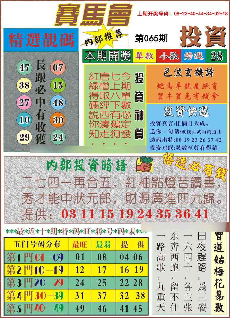 065期马会投资[图]