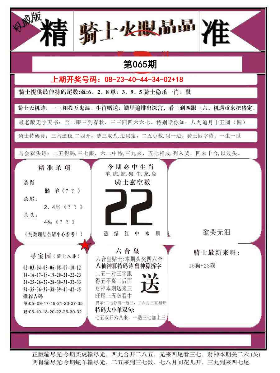 065期骑士火眼晶晶B[图]