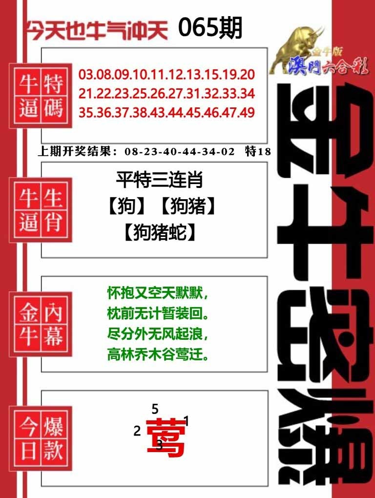 065期金牛密爆[图]