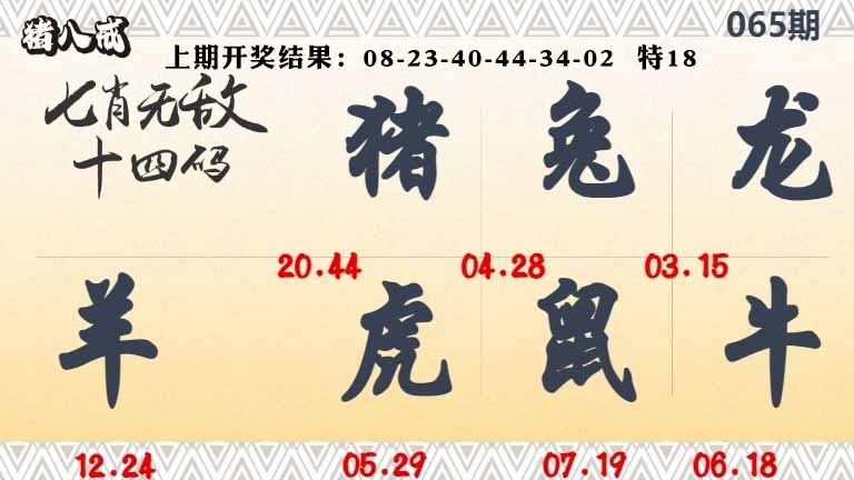 065期七肖无敌14码[图]